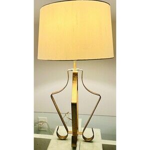 Vintage IRIS Worldwide Hollywood Regency Gold Ribbon Table Lamp E-132857 MCM